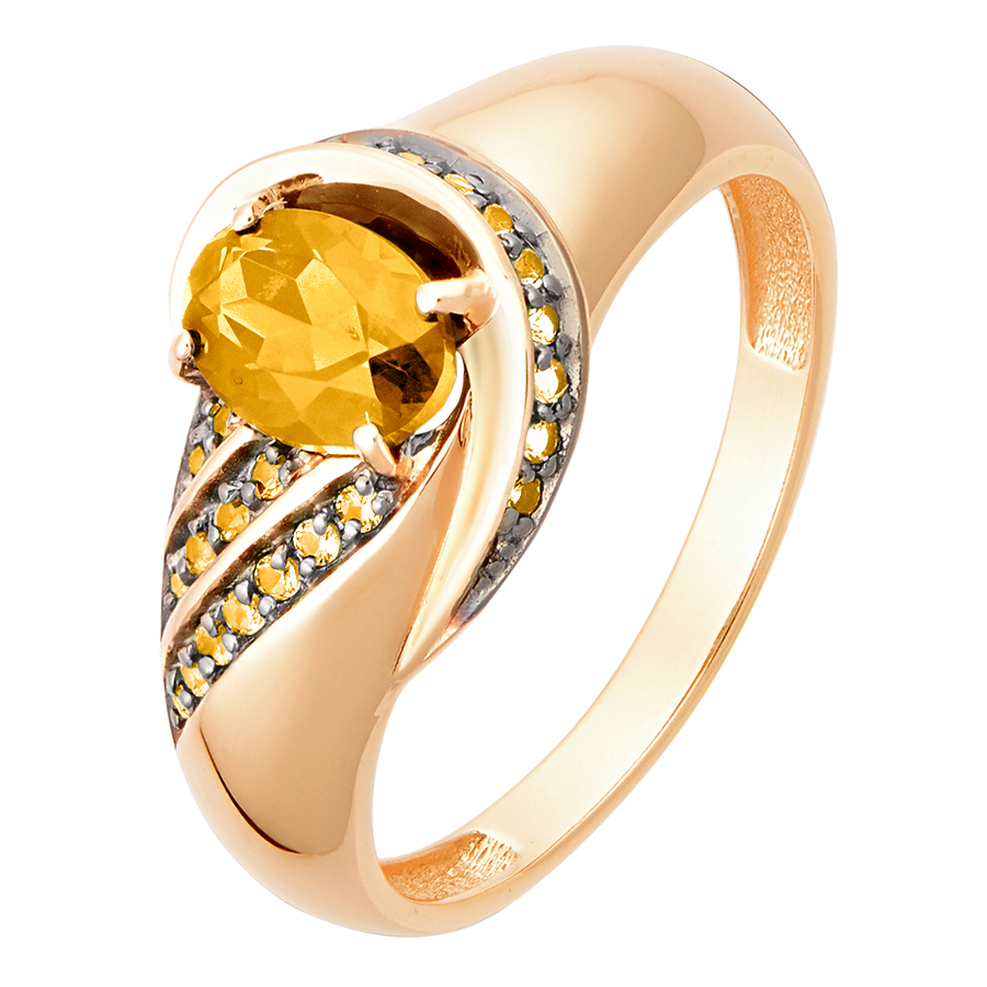 Кольцо, золото, цитрин, кл2499-6